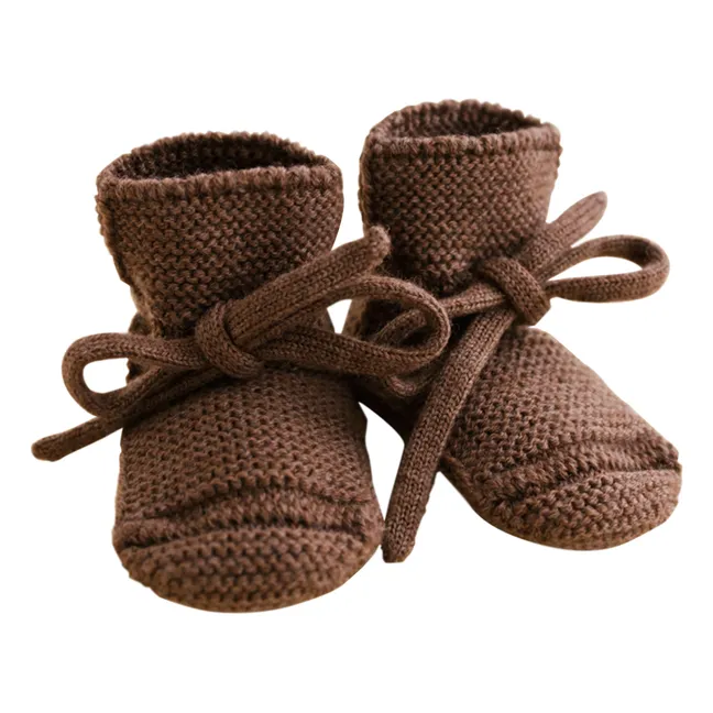 Zapatillas de lana merina | Chocolate