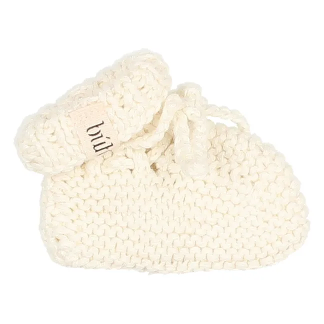 Knitted slippers | Ecru
