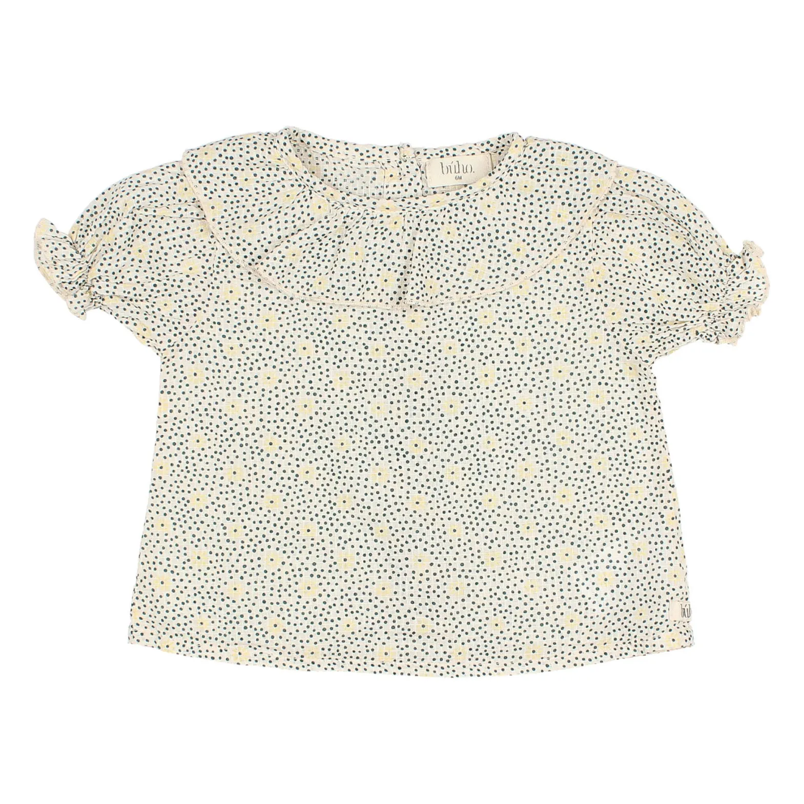 Búho Ecru Blouse With Floral Balloon Sleeves