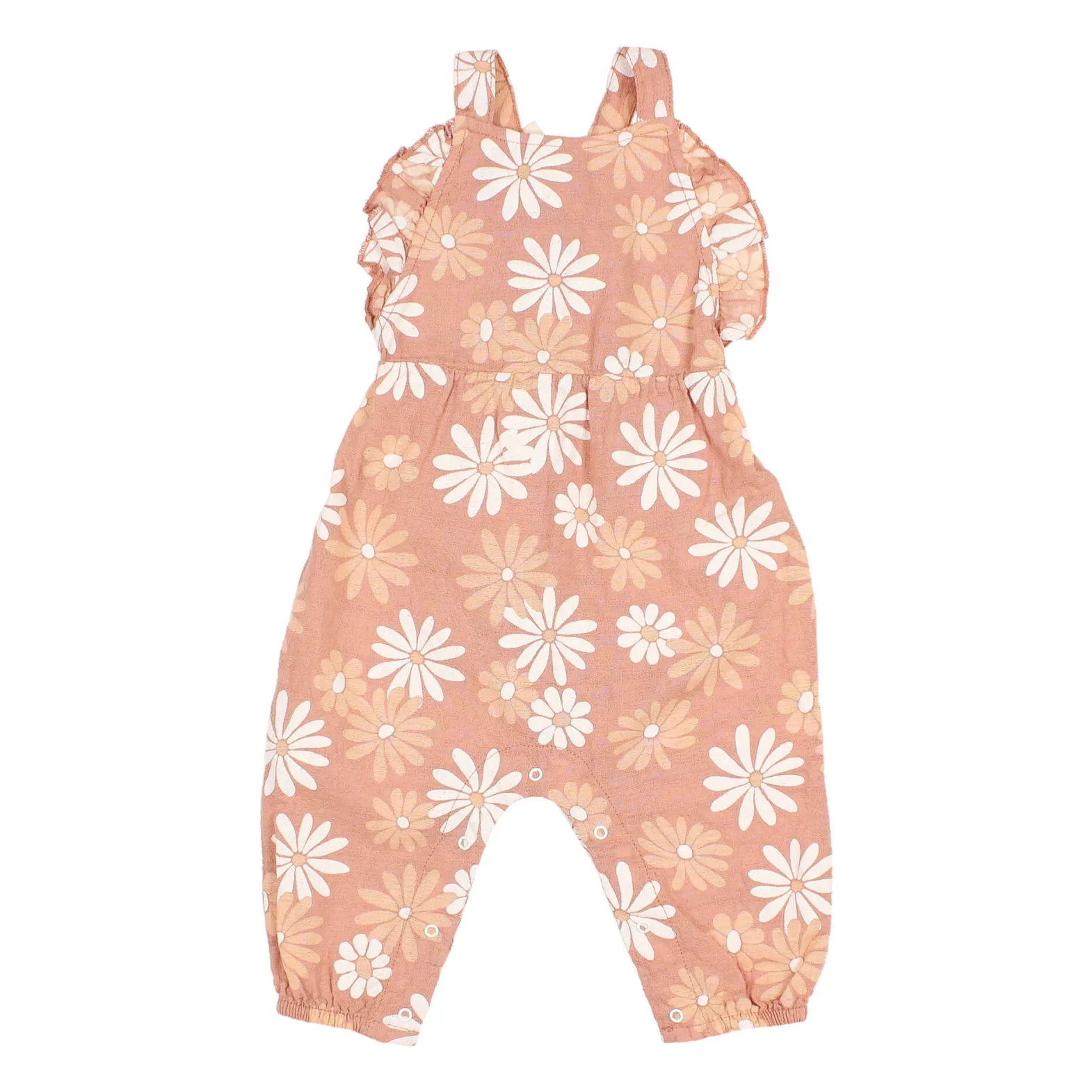 Búho Pink Daisy Jumpsuit With Straps