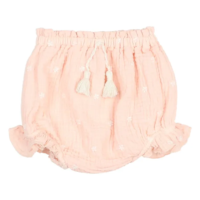 Embroidered Muslin Bloomer | Pale pink