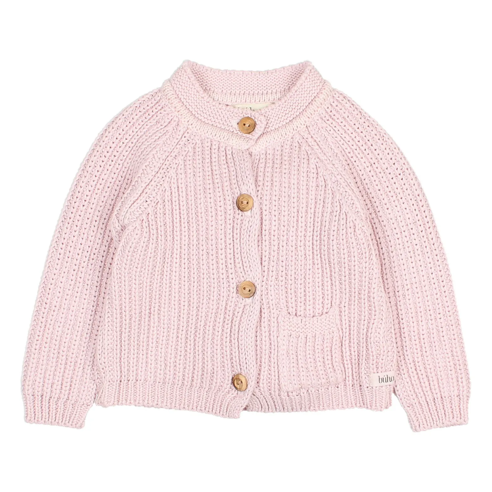 Búho Pink Knit Cardigan With Pocket