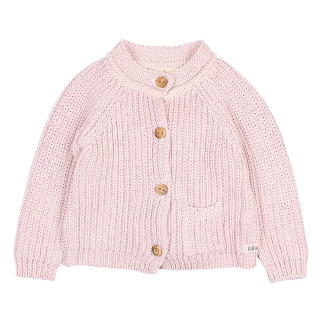 Knitted pocket cardigan | Pink