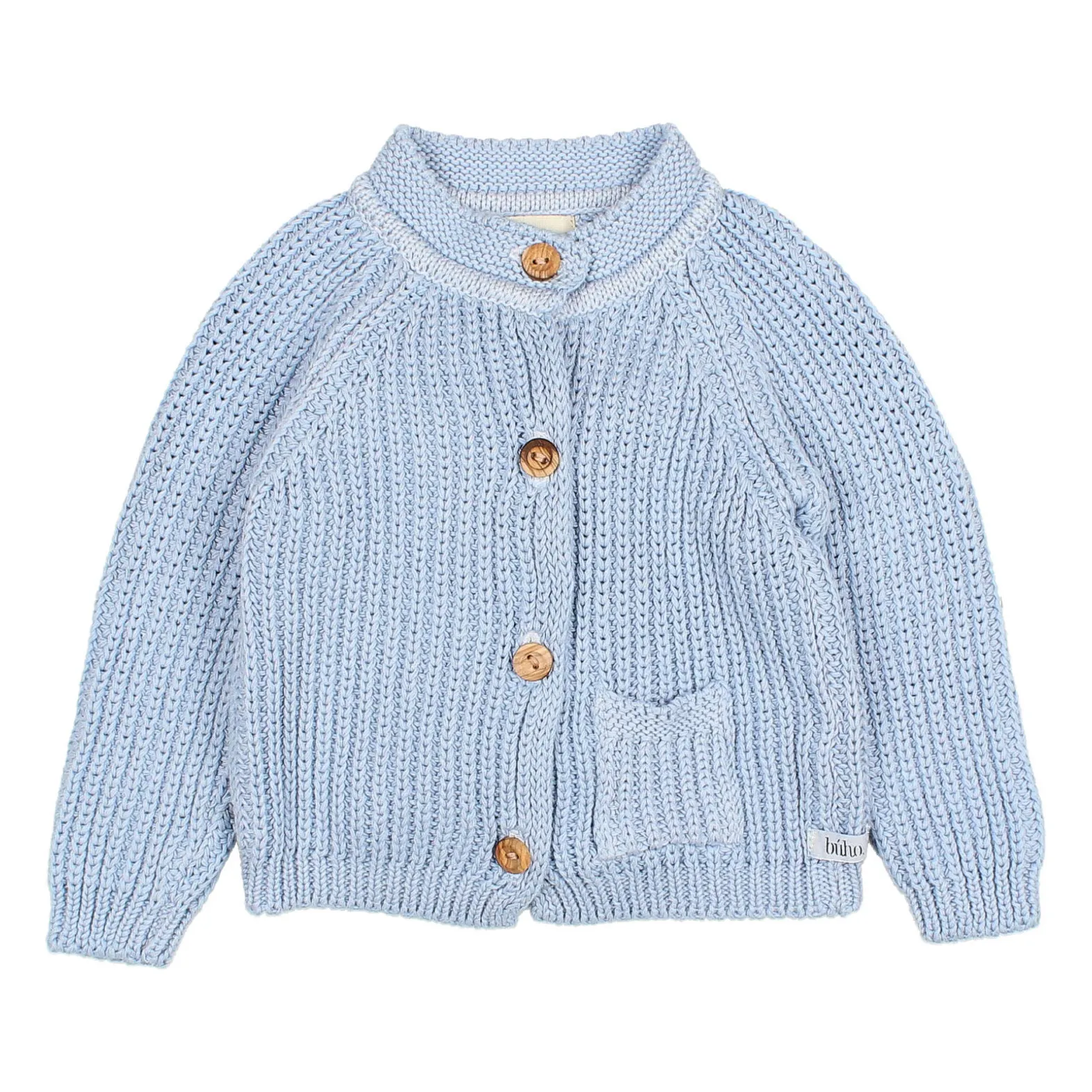 Búho - Cardigan Bébé - Coton Biologique - Bleu Ciel - 18 Mois