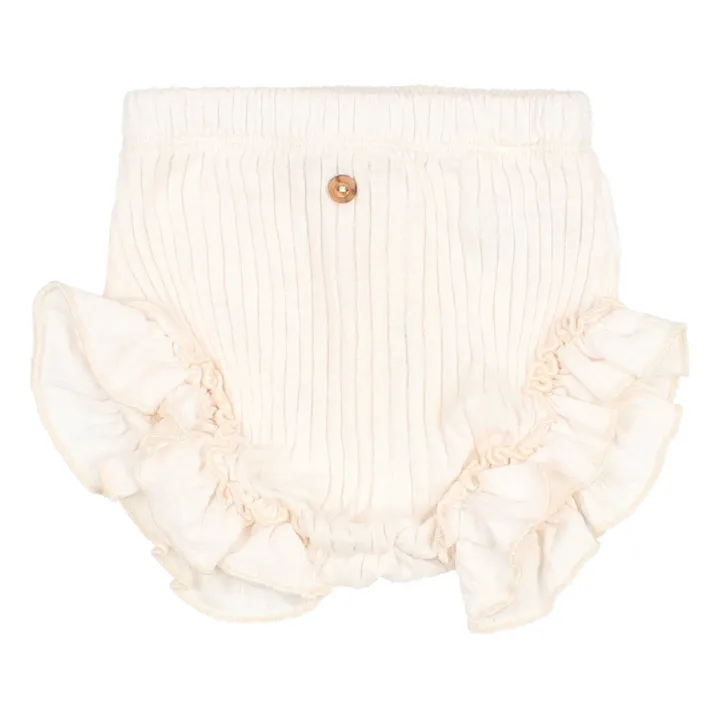 Ribbed Ruffle Bloomer | White- Product image n°0