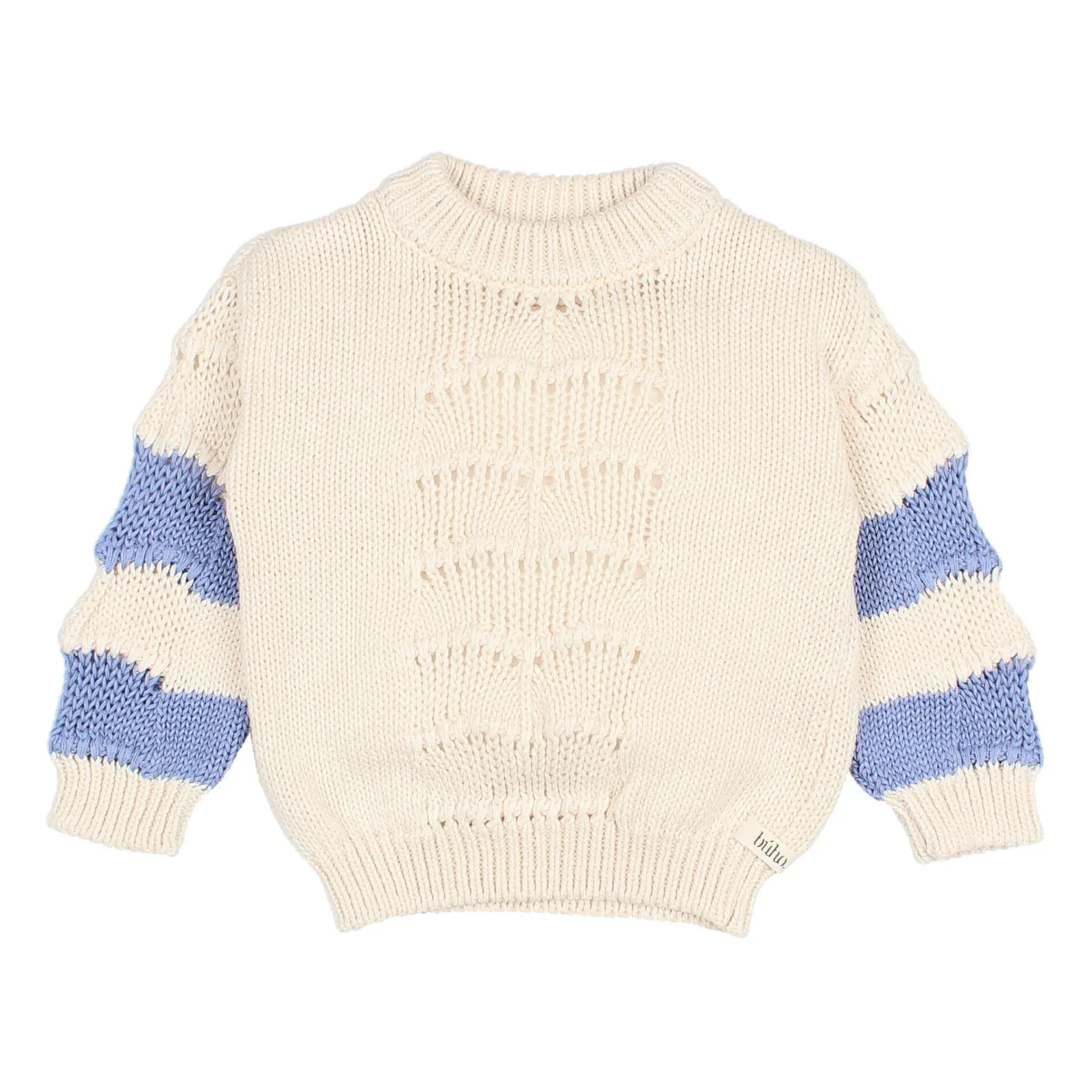 Búho Ecru Fancy Striped Baby Sweater