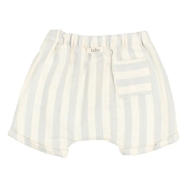 Striped Chiffon Baby Shorts | Gris galet