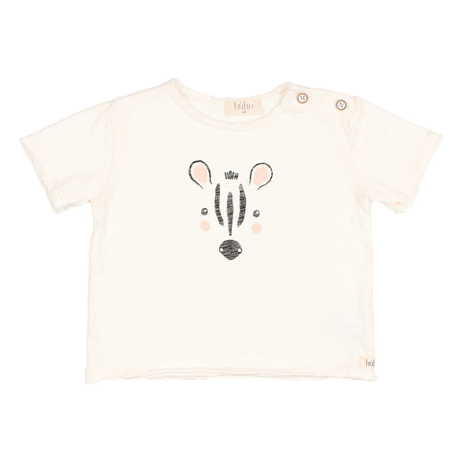 Búho White Flamed Cotton Zebra T-Shirt