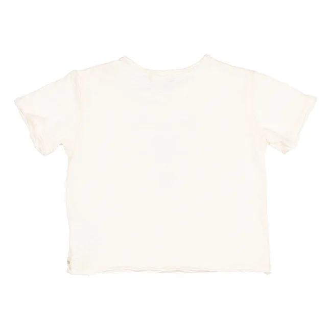 Flamed Cotton Zebra T-shirt | White
