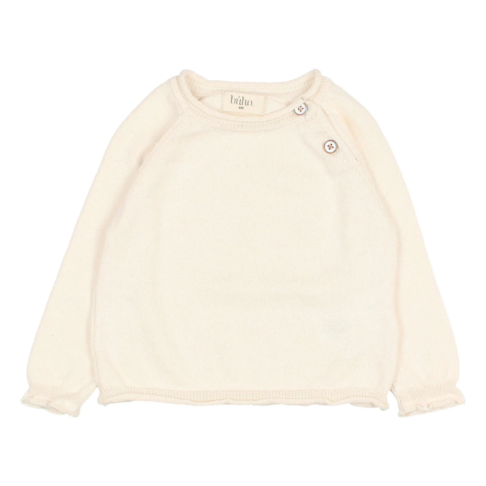 Búho Ecru - Pull Coton Bio Bébé - Smallable