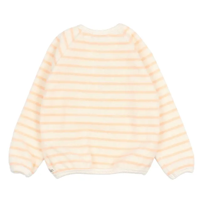Striped baby sweatshirt | Coral