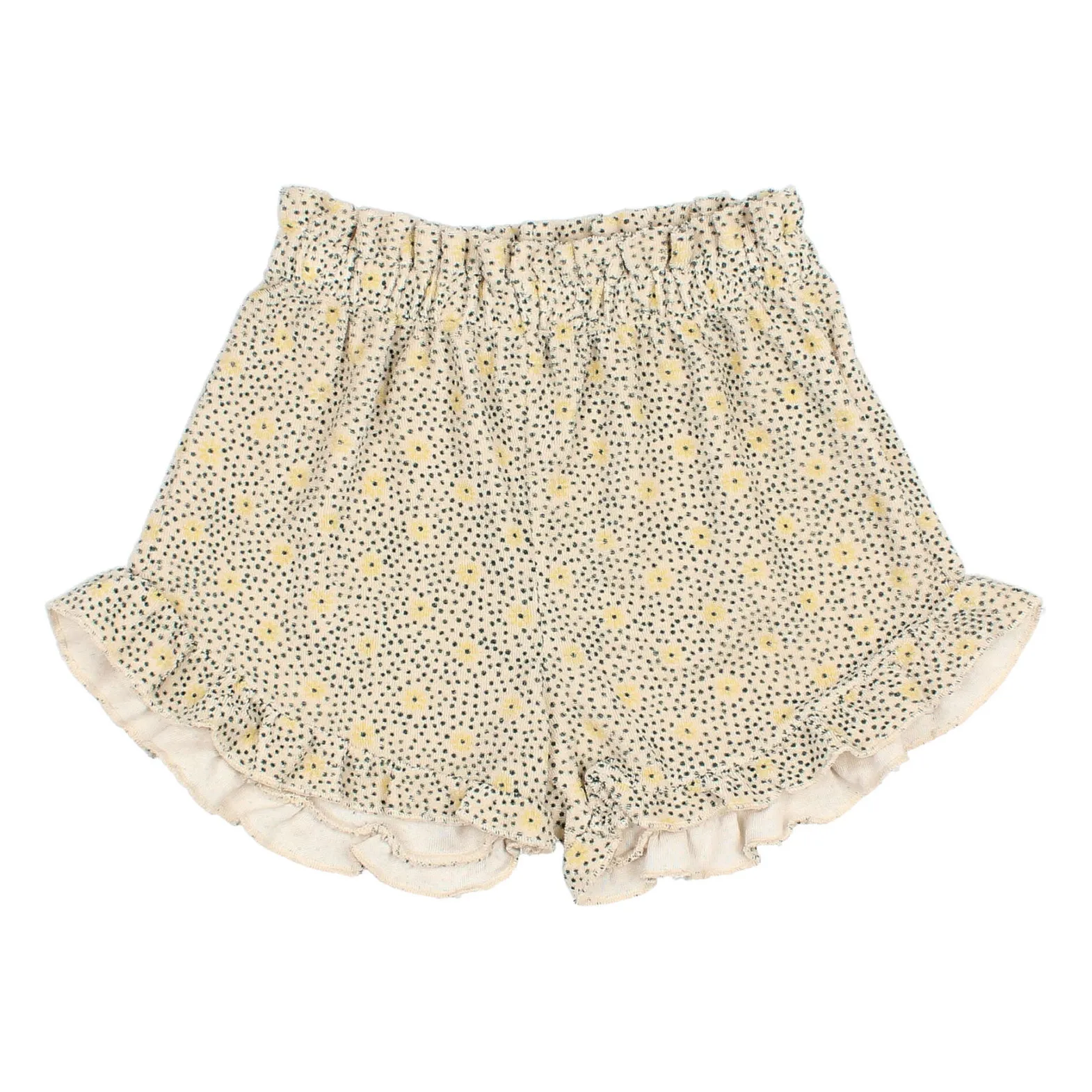 Búho - Short Enfant Fille - Imprimé Fleurs - Ecru - Coton