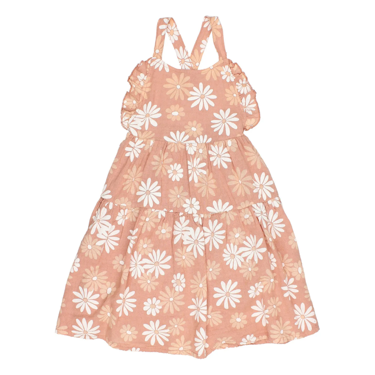 Búho Dusty Pink Daisy Cotton Gauze Dress