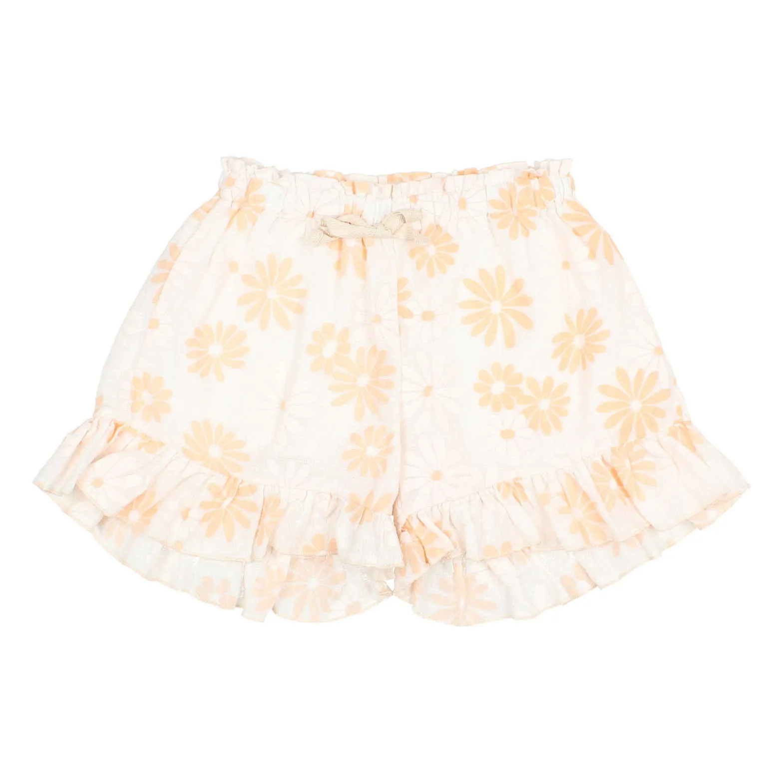 Búho White Daisy Cotton Gauze Shorts