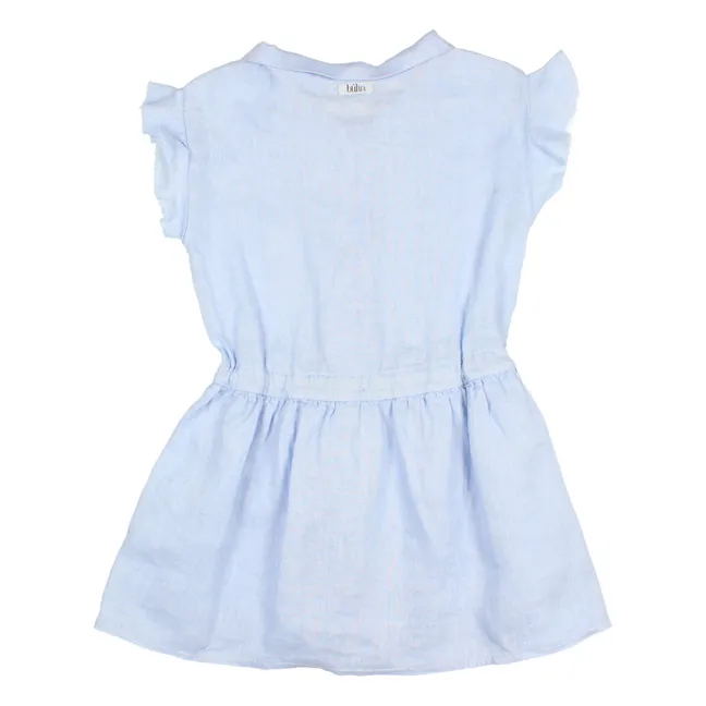 Linen button-down dress | Light blue
