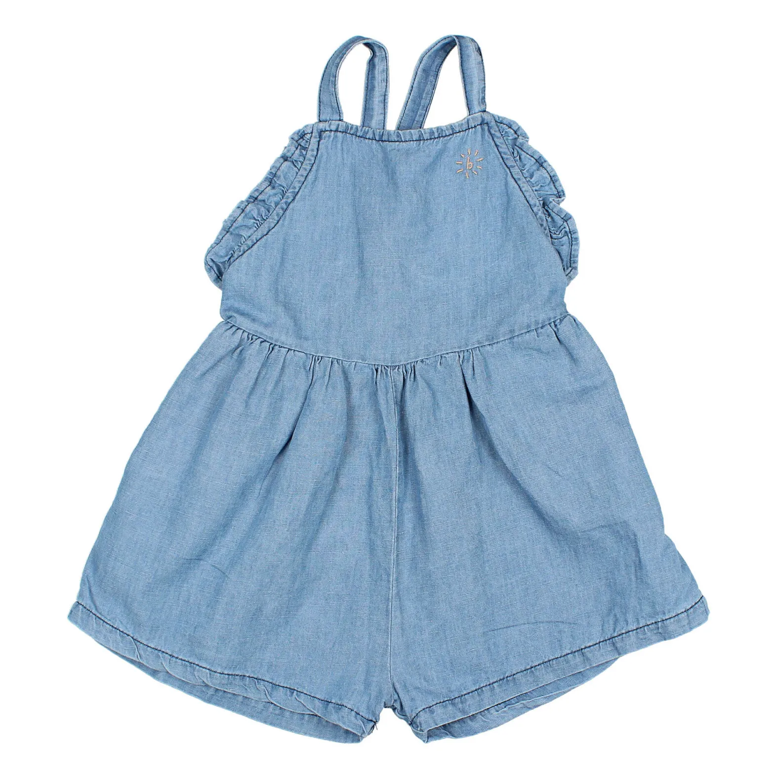 Búho Denim Blue Denim Linen Playsuit