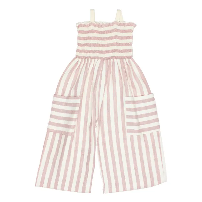 Striped chiffon jumpsuit | Dusty Pink
