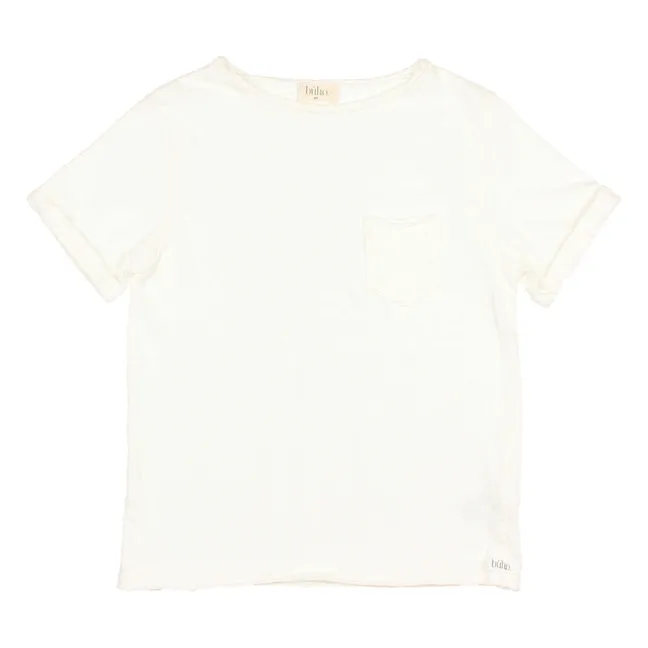 Camiseta con bolsillo de lino | Blanco