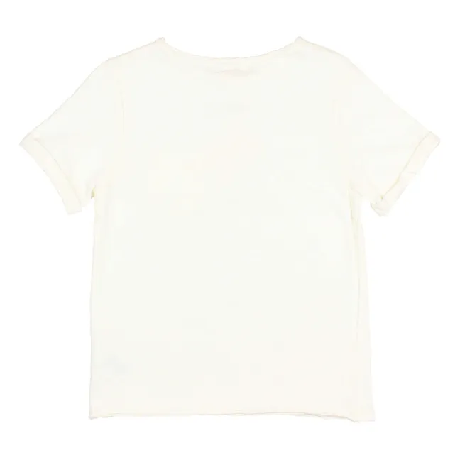 Camiseta con bolsillo de lino | Blanco