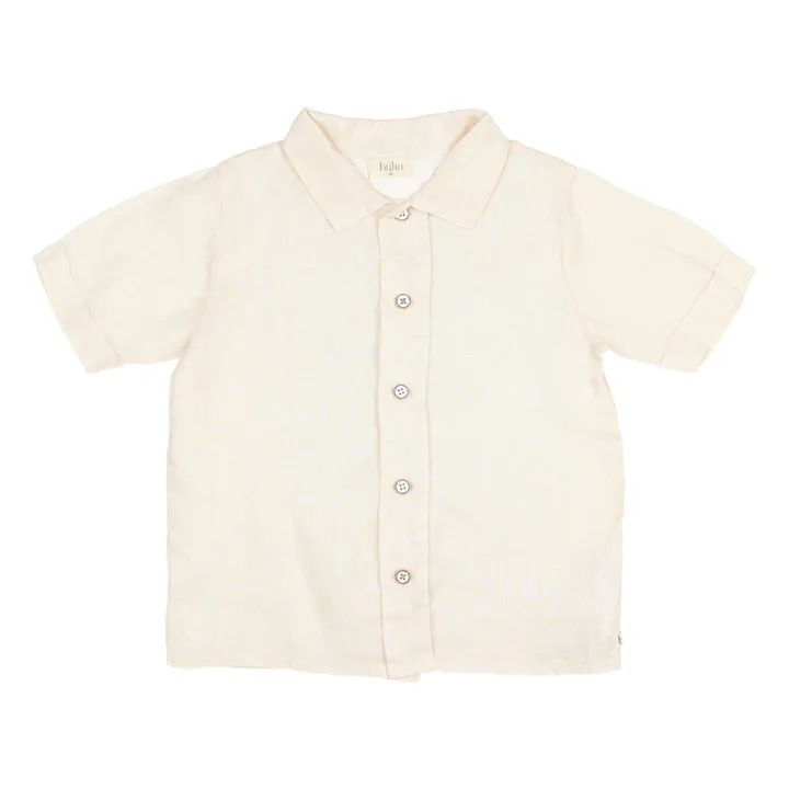 Plain Linen Shirt | Ecru- Product image n°0