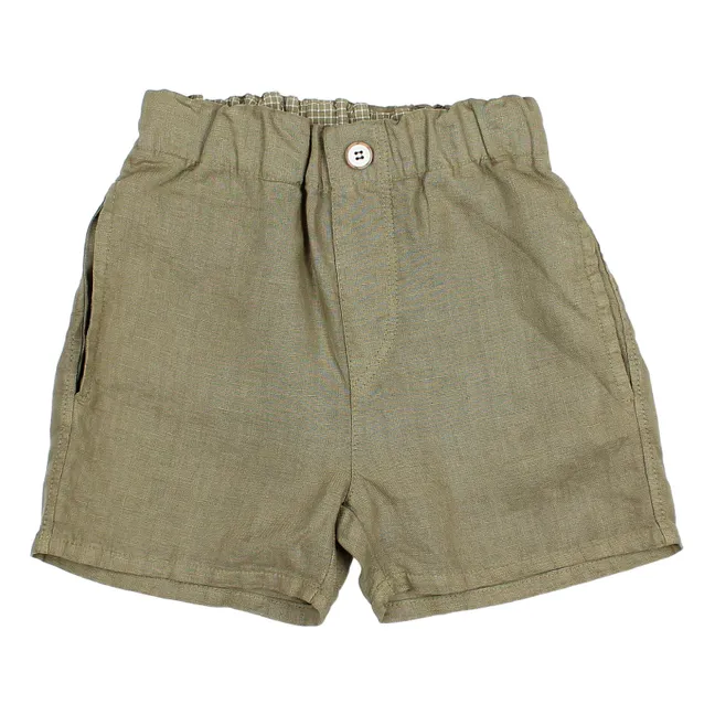 Plain Linen Shorts | Khaki