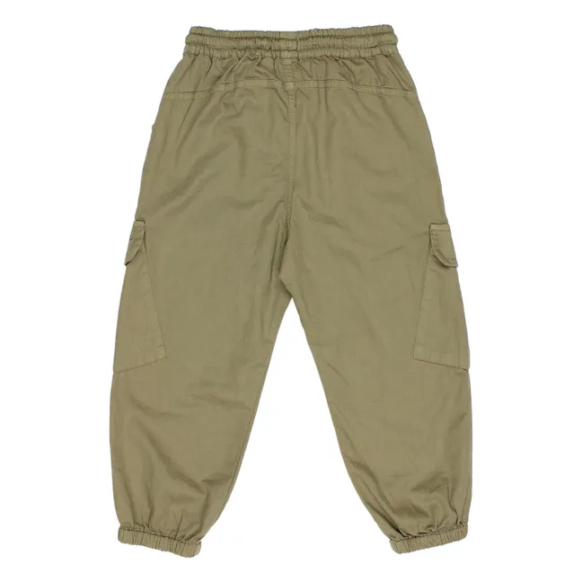 Pantaloni cargo in cotone biologico | Verde militare