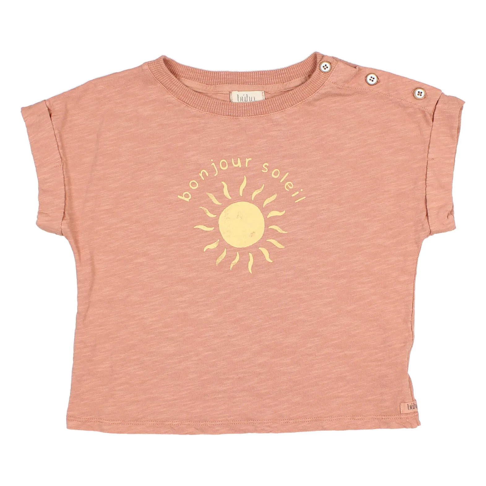 Búho - T-shirt à Manches Courtes - Vieux Rose - Coton Biologique
