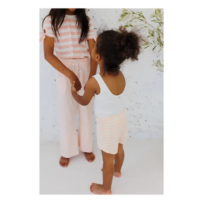 Combishort Rayée Eponge | Saumon