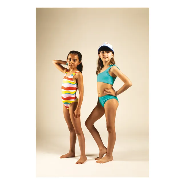 Teen / Tween Girl Frill Sleeve Swimsuit - Arnhem Summer