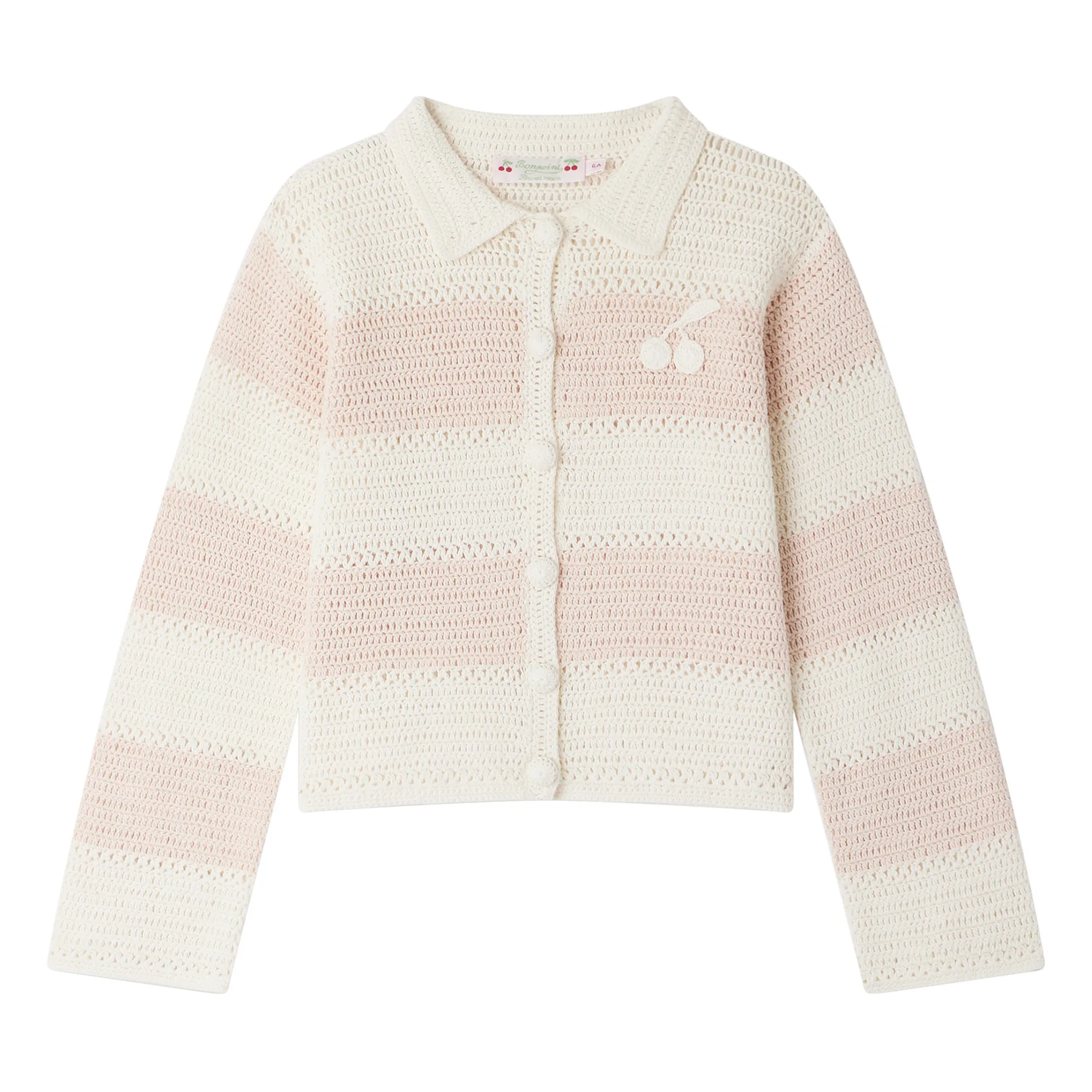 Bonpoint Powder Pink Striped Faro Cardigan