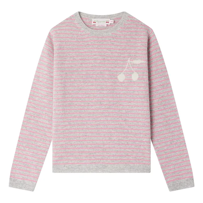 Brunelle Striped Cashmere Sweater | Pink