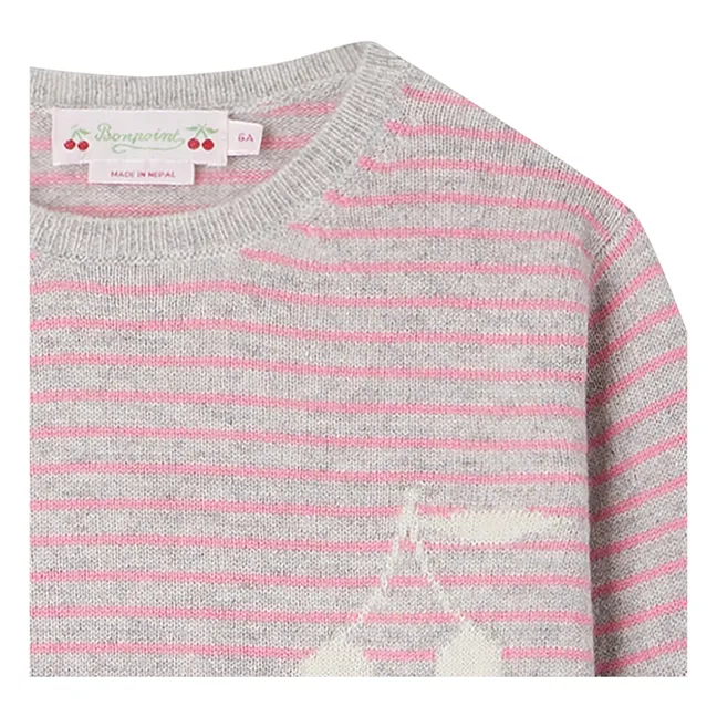 Brunelle Striped Cashmere Sweater | Pink