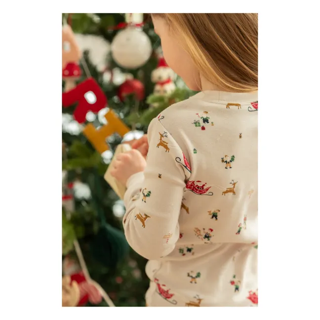 Pijama de algodón orgánico del taller de Papá Noel | Beige
