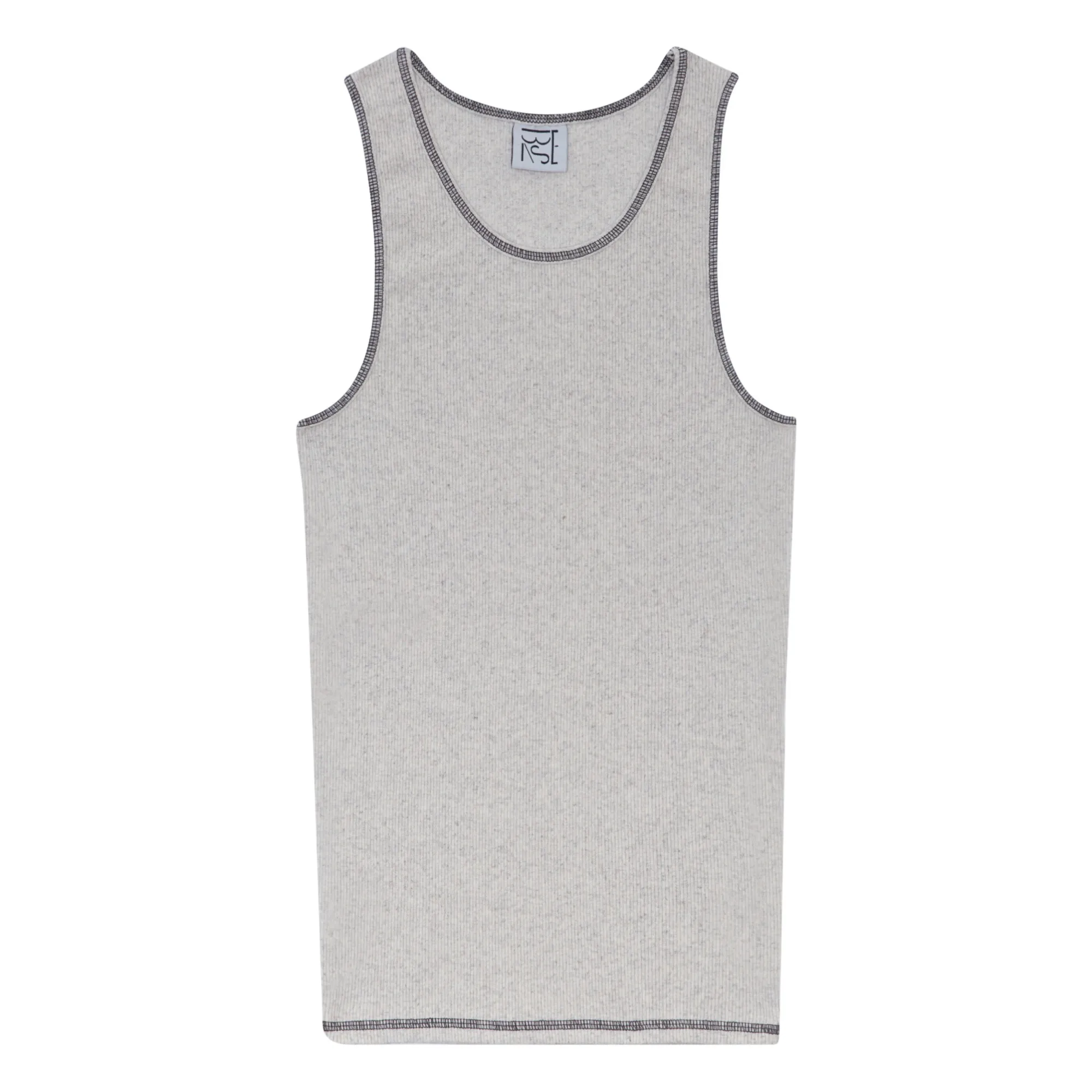 Baserange Beige Garble Tank Top Organic Cotton