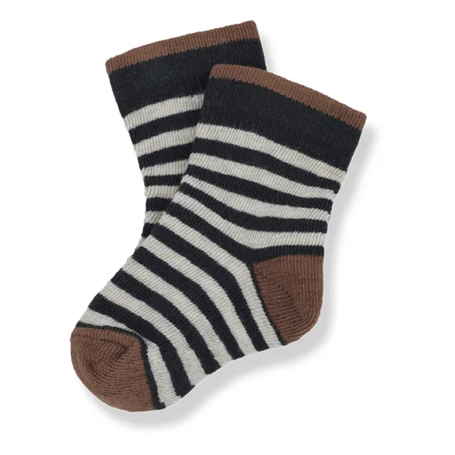 Terzo Striped Socks | Charcoal grey