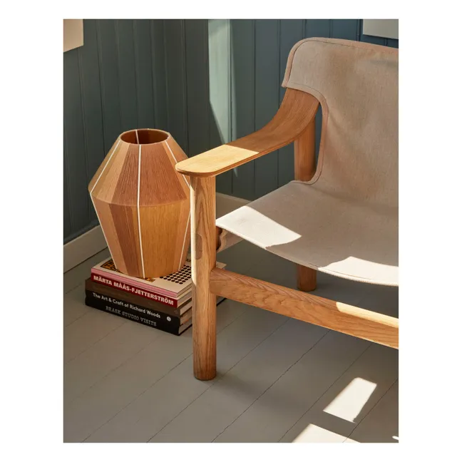 Fauteuil Bernard en chêne et toile, Shane Schneck