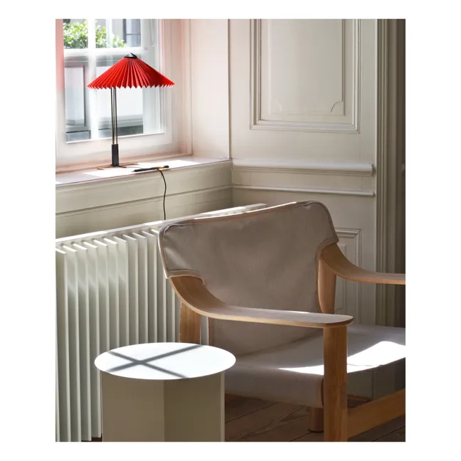 Fauteuil Bernard en chêne et toile, Shane Schneck