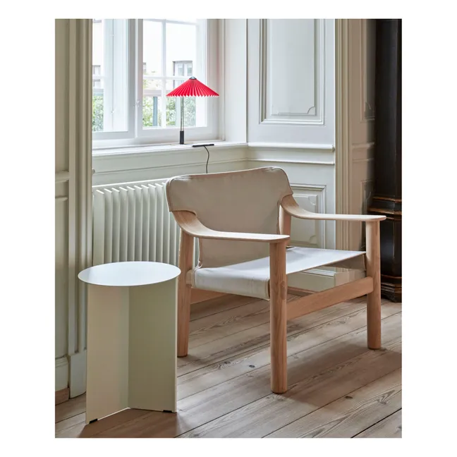 Fauteuil Bernard en chêne et toile, Shane Schneck