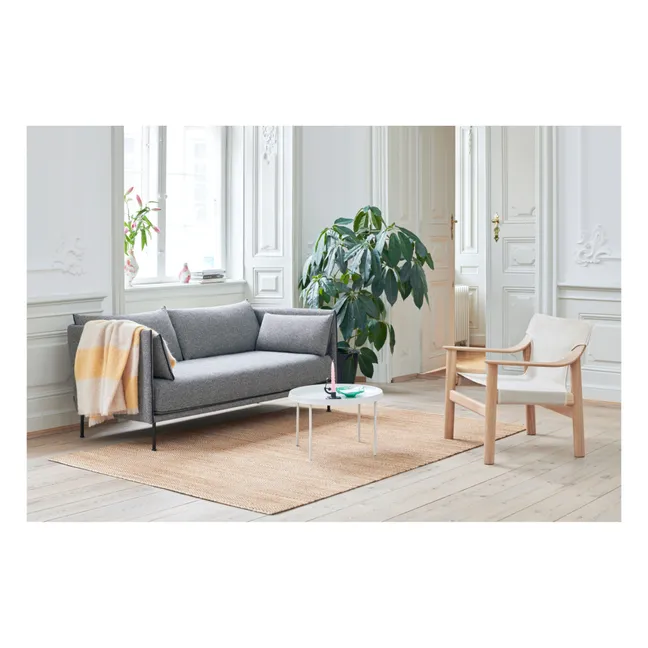 Fauteuil Bernard en chêne et toile, Shane Schneck
