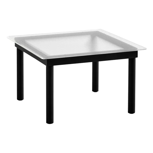 Kofi Glass Coffee Table, Oak Base | Black