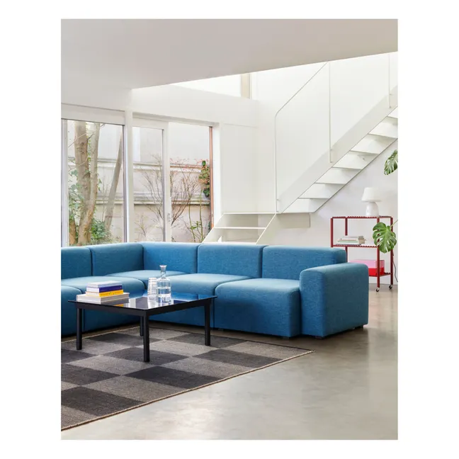 Kofi Glass Coffee Table, Oak Base | Black