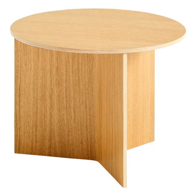 Slit Round Side Table | Oak
