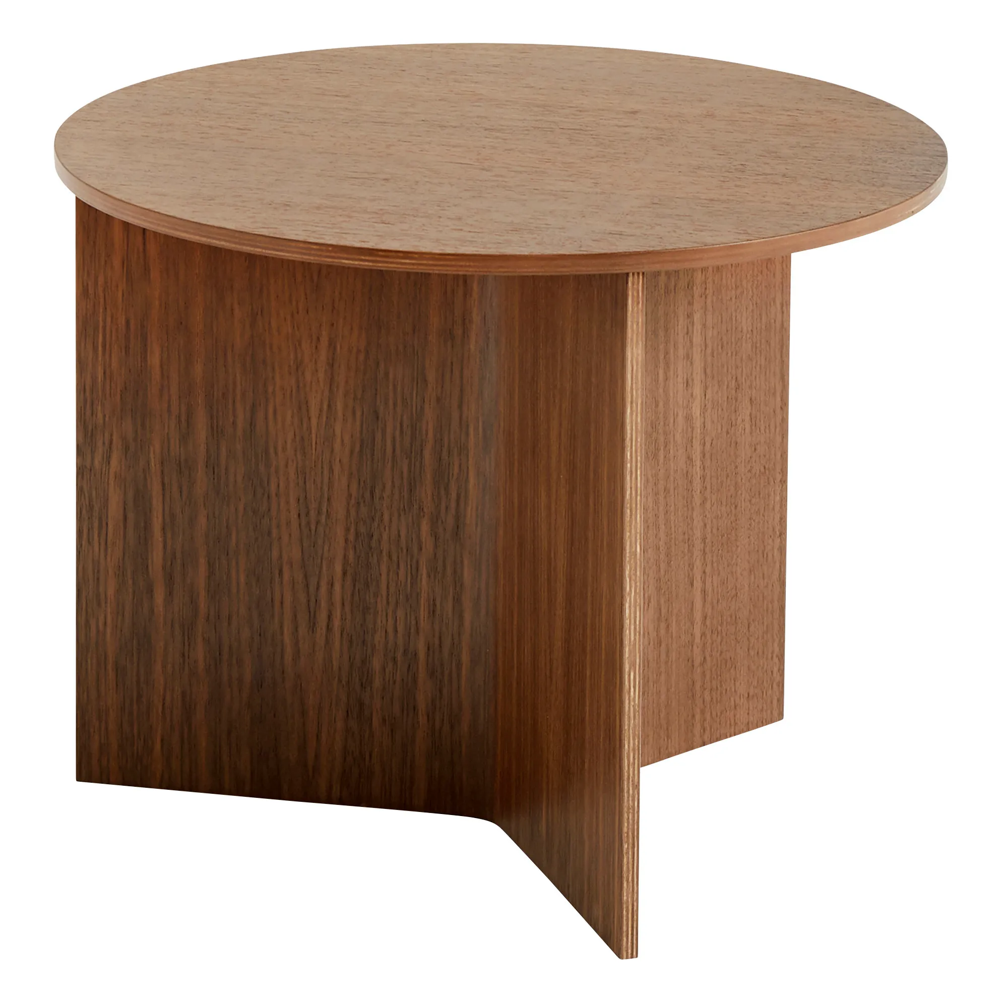 Hay Walnut Slit Round Wooden Side Table
