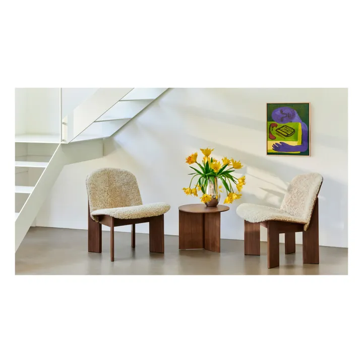 Table d'appoint Slit ronde en bois | Noyer- Image produit n°3