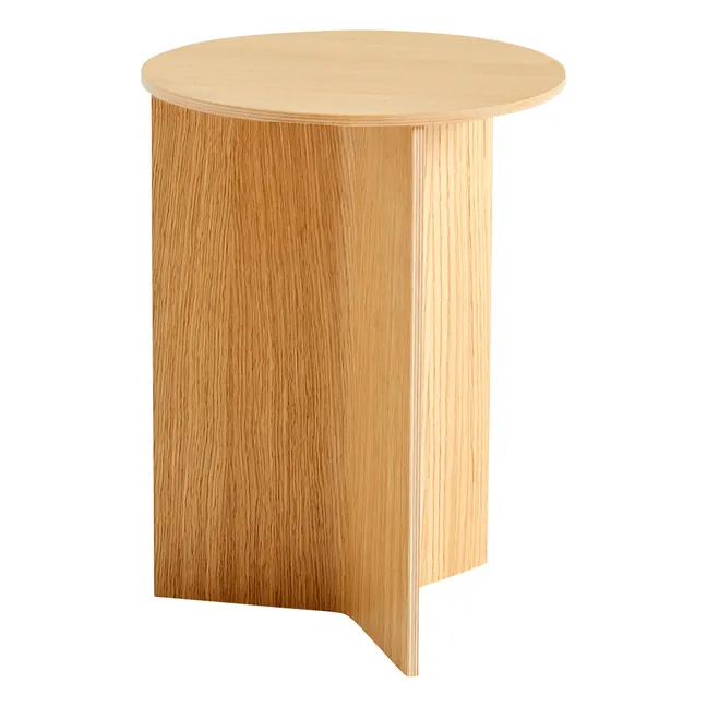 Mesa redonda auxiliar Slit de madera | Roble