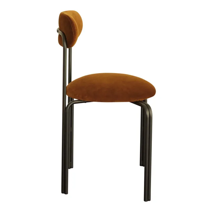 Chaise Lise, assise en velours | Ocre- Image produit n°1