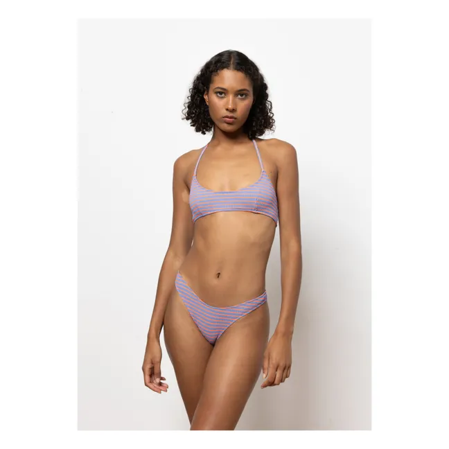 Olivia Seersucker 2-piece swimming costume | Lavender