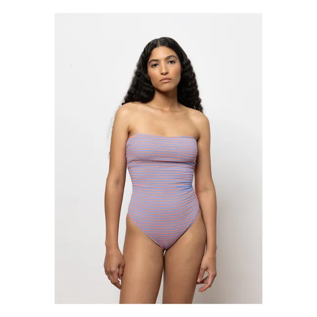 Olaya Seersucker 1-Piece Swimsuit | Lavender