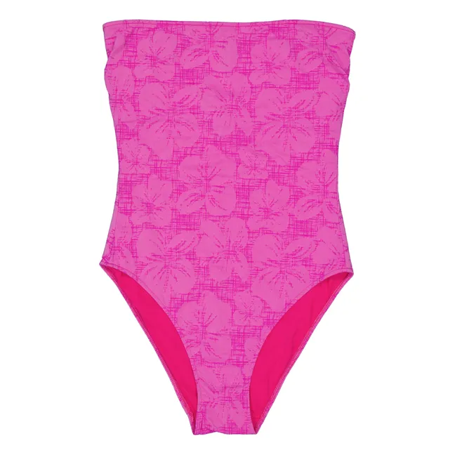 Cayetana Jacquard Flowers 1-Piece Swimsuit | Pink