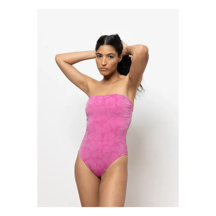 ワンピース水着 Jacquard Swimsuit Pink Caro luna - Cayetana Jacquard Flowers 1-Piece Swimsuit
